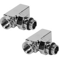 Набор дизайн-вентилей ROYAL THERMO CUBE угловой, хром, 1/2" НС-1193191