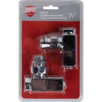 Набор дизайн-вентилей ROYAL THERMO CUBE угловой, хром, 1/2" НС-1193191