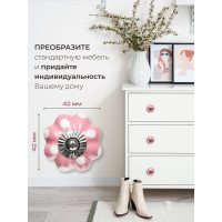 Керамическая ручка для мебели Blumen Haus В горох цвет розовый, рисунок белый 66259