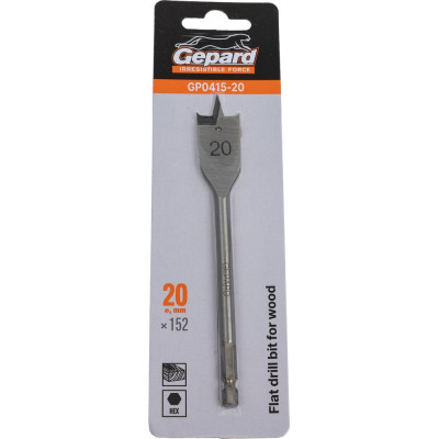 Сверло по дереву перьевое 20x152 мм Gepard GP0415-20
