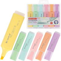 Текстовыделители BRAUBERG ORIGINAL PASTEL набор 6 шт, ассорти, линия 1-5 мм 151698