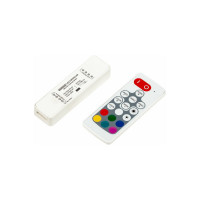 Контроллер MAKSILED RGB 5-24В, 60/144/288Вт, 3 канала х 4А, IP40, пульт, 87x24x15мм ML-CT-N30