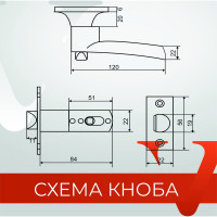 Ручка-защёлка VETTORE a8023 bk ab, поворотник-заглушка, бронза 20129