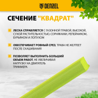 Леска FLEX CORD квадрат 2 мм, 251 м, на DIN катушке для триммера Denzel 96291