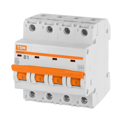 Автоматический выключатель TDM ELECTRIC ВА47-29 4Р 1А 4.5кА В SQ0206-0049