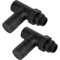 Набор дизайн-вентилей ROYAL THERMO PIANO прямой (черный) 1/2 НС-1422580