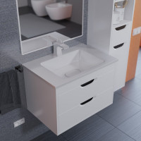 Полувстраиваемая раковина для ванной uperwood Modul_65 см, прямоугольная 2911020339