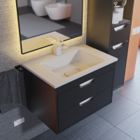 Полувстраиваемая раковина для ванной uperwood Modul_65 см, прямоугольная 2911020339
