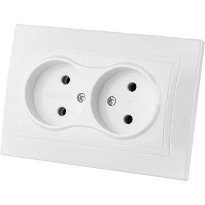 Двойная розетка, белая 2П 10А 250В TDM ELECTRIC Таймыр SQ1814-0013