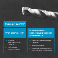 Сверло по металлу 2 мм, HSS-E Co 5, DIN338, тип VA NORGAU 010019200
