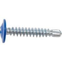 Прессшайба Качественный КРЕПЕЖ 4.2х25 мм, синяя RAL 5005, сверло, 230 шт 0300329 КЧ