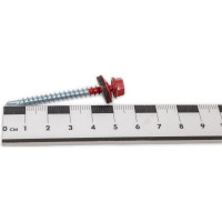 Кровельный саморез Качественный КРЕПЕЖ красный рубин RAL 3003, 4.8х51 мм, 200 шт 1000661 КЧ