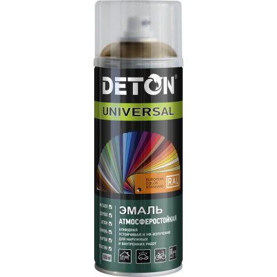 Эмаль DETON алкидная, атмосферостойкая, ореховый, RAL 8011, аэрозоль 520 мл DTN-A70645