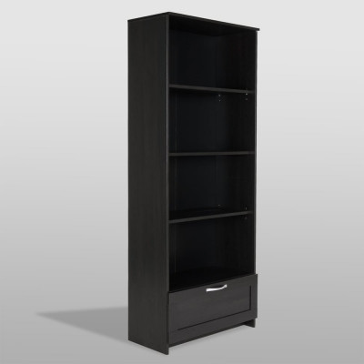 Стеллаж Гуд ЛАКК СИРИУС 1 ящик, 78x34x190 см, черный, дуб венге 2.02.07.100.5