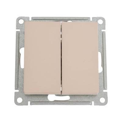 2-клавишный переключатель Systeme Electric Atlasdesign песочный сх.6, 10ах ATN001265