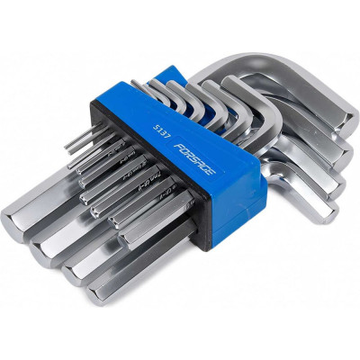 Набор ключей Forsage Г-образных 6-гранных 13пр, 2, 2,5, 3-8, 10, 12, 14, 17, 19мм в пластиковом держателе F-5137(8582)