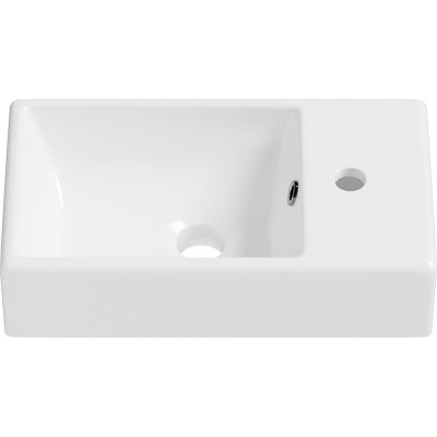 Подвесная/накладная раковина для ванной Wellsee WC Area прямоугольная, ширина умывальника 40 см, цвет глянцевый белый 151801000