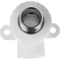 Комбинированный угольник РОСТерм 25 мм х 1/2" НР с креплением полипропилен angcombmountPPR25-1/2out