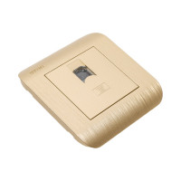 Компьютерная розетка LUXAR Deco с/у RJ-45 шампань с рифленой рамкой 4606400620402