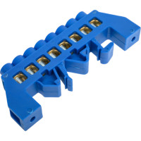 Шина EKF 0 N 8х12мм 8 отв латунь синий нейлоновый корпус комбинир PROxima 20 шт sn0-125-8-dn-r