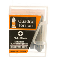 Бита (10 шт; PH1; 50 мм; 1/4" E6.3) Quadro Torsion 410150