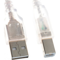 Кабель Cablexpert USB 2.0 Pro AM/BM 4.5 м экран прозрачный CCF-USB2-AMBM-TR-15