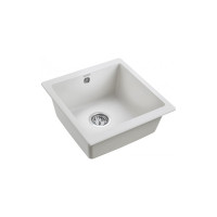 Гранитная мойка Paulmark GERA 50 белый, 445х460 мм, подстольный монтаж PM104546-WH