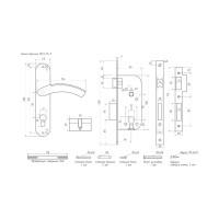 Врезной замок НОРА-М N23-70 Л золото 11871