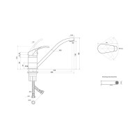 Смеситель для мойки СЛАВЕН с длинным изливом 250 мм, одноручный СЛ-ОД-К21