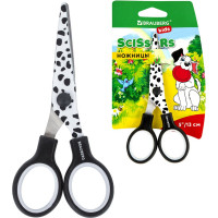 Ножницы BRAUBERG Kid Series Далматин 130 мм, чёрно-белые 232276