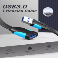 Кабель-удлинитель VENTION USB 3.0 AM/AF - 0,5м плоский VAS-A13-B050