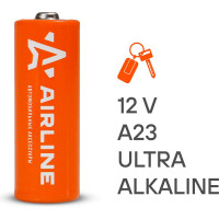 Батарейка Airline, A23 12V, для брелоков и сигнализаций, щелочная, 1 шт 23A-01