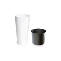 Кашпо для цветов Prosperplast TUBUS SLIM SHINE белый DTUS300S-S449