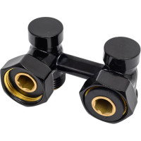 Комплект узла нижнего подключения SCHLOSSER G3/4x3/4 D=50мм угловой, с головкой, Чёрный 600800067 Ral 9005