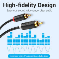 Кабель VENTION аудио 2RCA M/2RCA M - 3м Чёрный BCMBI