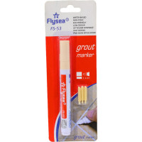 Маркер краска для плиточных швов Flysea Grout Marker 2-4 мм, 3 запасных наконечника, бежевый FS-53 BEIGE