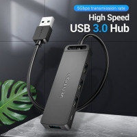 Концентратор VENTION OTG USB 3.0 на 4 порта, черный, 0.15м. CHLBB
