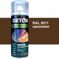 Эмаль DETON алкидная, атмосферостойкая, ореховый, RAL 8011, аэрозоль 520 мл DTN-A70645