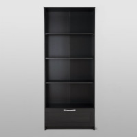 Стеллаж Гуд ЛАКК СИРИУС 1 ящик, 78x34x190 см, черный, дуб венге 2.02.07.100.5