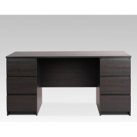Письменный стол Гуд ЛАКК КАСТОР 6 ящиков, 151x65x75 см, черный, дуб венге 2.03.06.040.5
