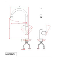 Смеситель для кухни высокий DQ Bayern.Furth DA1522401