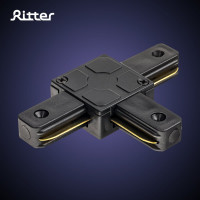 Трековый Т-образный жесткий коннектор RITTER для соединения шинопровода Artline пластик/медь черный 59748 7