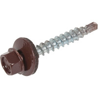 Саморез КР со сверлом 4,8x35 мм RAL 8017 шоколадно-коричневый, 5 кг в коробке Zitar 140560