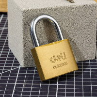 Навесной латунный замок DELI 50 мм dl508906 (автомат, 3 ключа, закаленная дужка) 119320