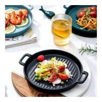 Керамическое круглое блюдо PERFECTO LINEA Asian 23.5x18.5x2.5 см, черное 17-122350