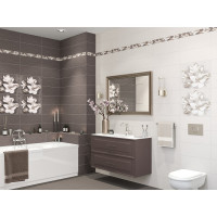 Панно Azori Ceramica amati plumeria alba, 50.5x40.2 см, комплект из 2 плиток 584192003