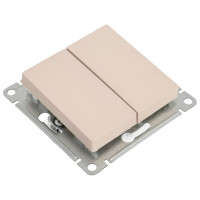 2-клавишный переключатель Systeme Electric Atlasdesign песочный сх.6, 10ах ATN001265
