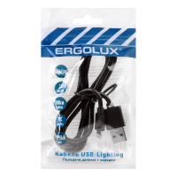 Кабель usb-lightning Ergolux Elx-cdc03p-c02 промо 2а, 1м, черный, зарядка+передача данных, пакет 15092
