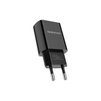 Сетевое зарядное устройство Borofone ba20a sharp 1xusb, 2.1а + кабель type-c, 1м, черный 0L-00043194
