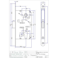 Корпус замка BONAITI b-forty с магнитной защелкой, черный, pz85 мм, под цилиндр, фронтальная планка 18x196 мм 52502